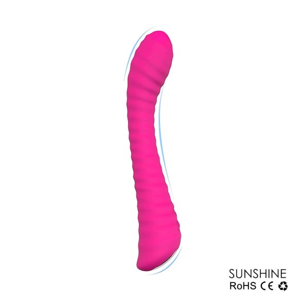 Sex HD Sunshine - vibratore punto G ricaricabile scanalato - silicone rosa