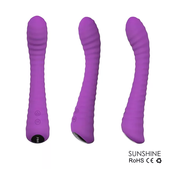 Sex HD Sunshine - vibratore punto G ricaricabile ondulato - silicone viola