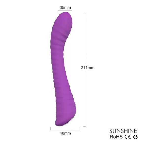 Sex HD Sunshine - vibratore punto G ricaricabile ondulato - silicone viola