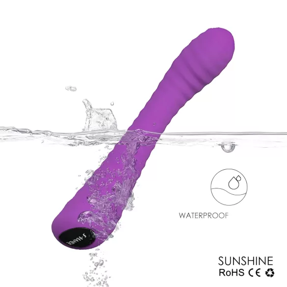 Sex HD Sunshine - vibratore punto G ricaricabile ondulato - silicone viola