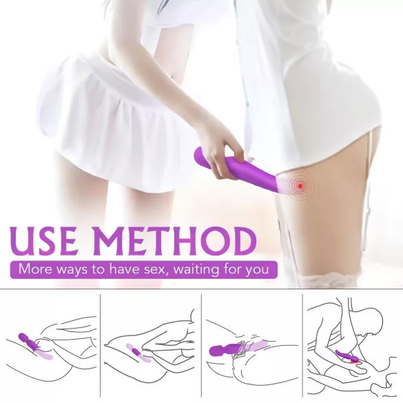 Sex HD Iris - vibratore massaggiante riscaldante 2 motori silicone viola