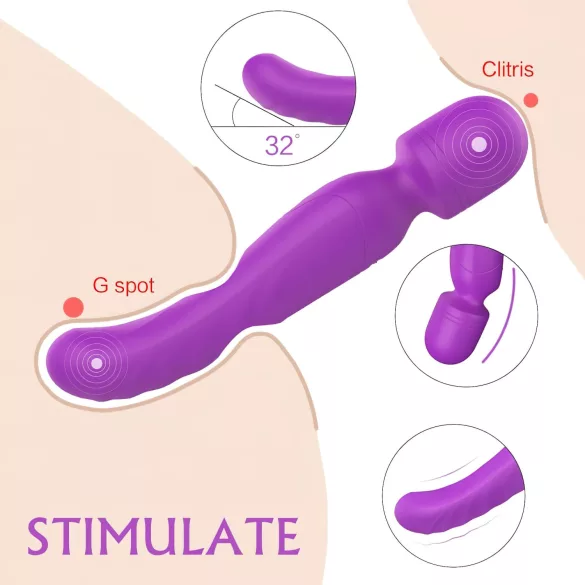 Sex HD Iris - vibratore massaggiante riscaldante 2 motori silicone viola