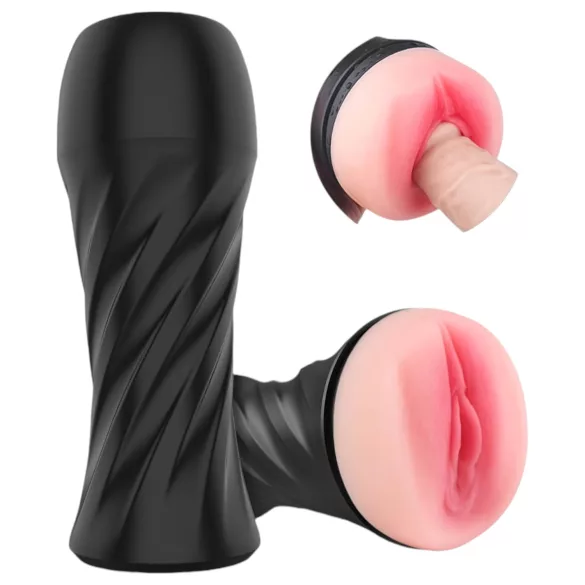 Sex HD Marcus - masturbatore realistico con vagina in custodia - nero/naturale