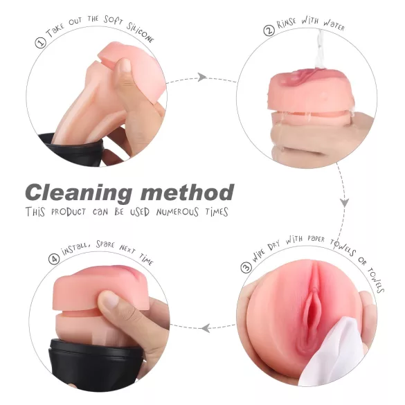 Sex HD Marcus - masturbatore realistico con vagina in custodia - nero/naturale