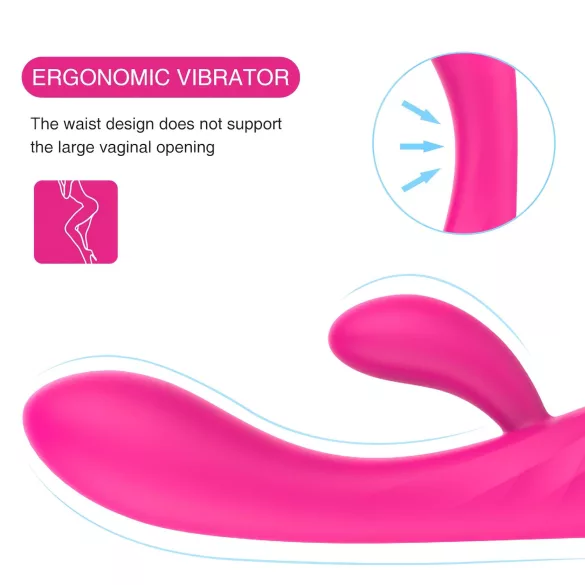 Sex HD Muses - vibratore riscaldante ricaricabile impermeabile silicone rosa