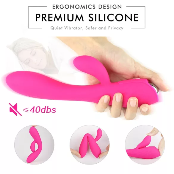 Sex HD Muses - vibratore riscaldante ricaricabile impermeabile silicone rosa