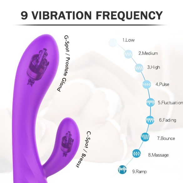 Sex HD Muses - vibratore ricaricabile impermeabile - silicone viola