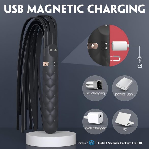 Sex HD Bloody Mary - vibratore ricaricabile impermeabile con frusta - nero