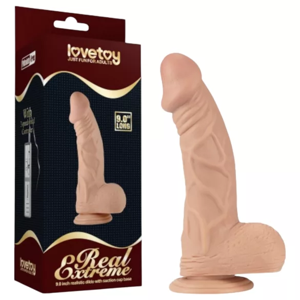 Lovetoy Real Extreme - dildo con ventosa - 23 cm (color carne)