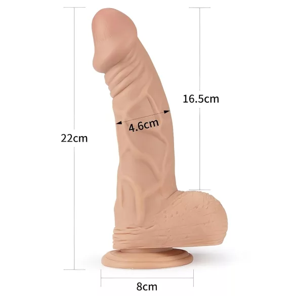 Lovetoy Real Extreme - dildo con ventosa - 23 cm (color carne)