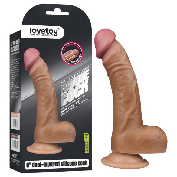 Lovetoy - dildo realistico curvo 20 cm color carne
