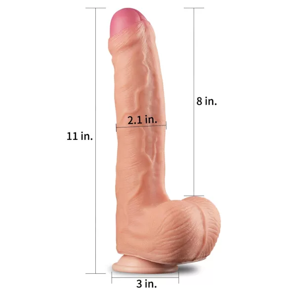 Lovetoy Nature Cock - dildo realistico doppio strato 28cm - colore naturale