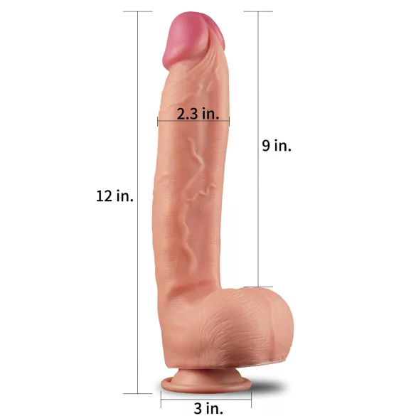 Lovetoy Nature Cock - dildo realistico a doppio strato - 30cm - color carne