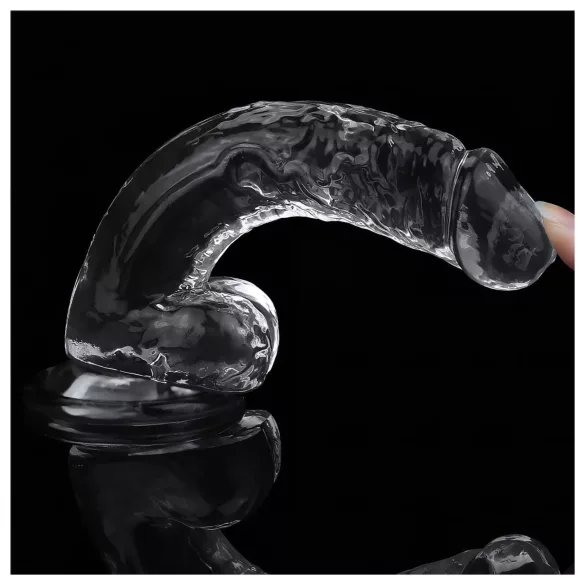 Lovetoy Flawless Clear - dildo con ventosa - 19 cm (trasparente)