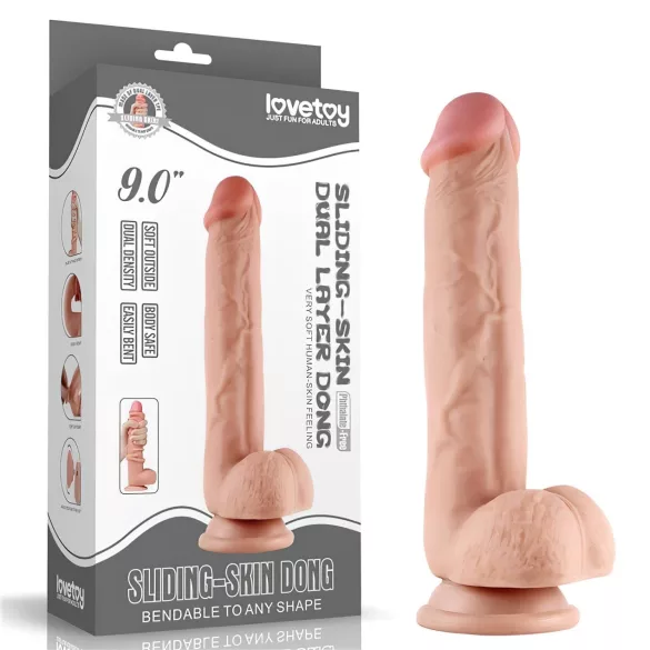 Lovetoy Sliding-Skin - dildo realistico doppio strato 23cm - color carne