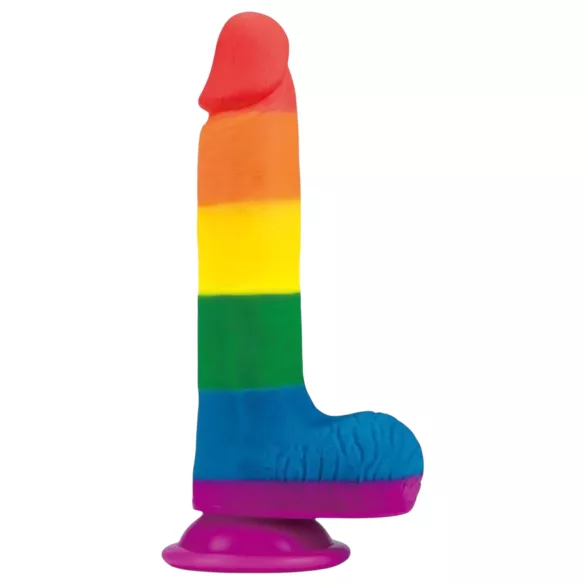 Lovetoy Prider - dildo realistico con testicoli - 20cm - arcobaleno