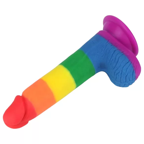 Lovetoy Prider - dildo realistico con testicoli - 20cm - arcobaleno