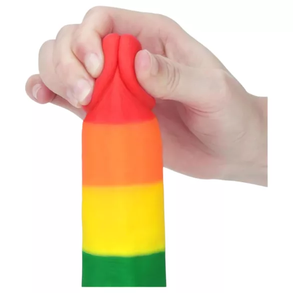 Lovetoy Prider - dildo realistico con testicoli - 20cm - arcobaleno