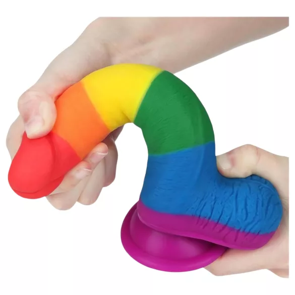 Lovetoy Prider - dildo realistico con testicoli - 20cm - arcobaleno