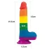 Lovetoy Prider - dildo realistico con testicoli - 20cm - arcobaleno
