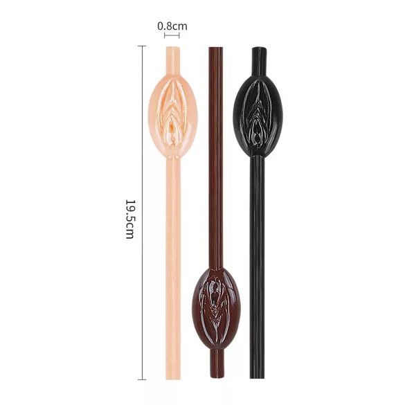 Lovetoy - cannuccia pene donna - plastica - naturale marrone nero