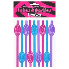 Lovetoy - cannuccia forma vagina - plastica rosa blu lilla