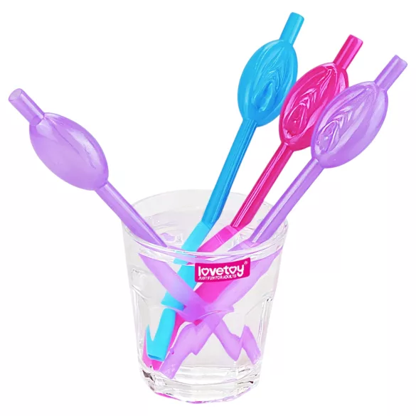 Lovetoy - cannuccia forma vagina - plastica rosa blu lilla