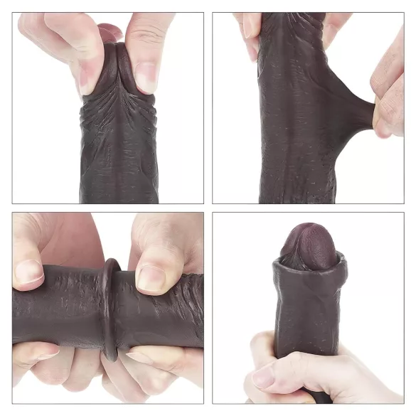 Lovetoy - dildo realistico doppio strato 18 cm - marrone
