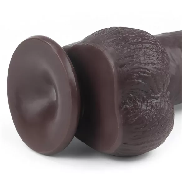 Lovetoy - dildo realistico a doppio strato - 23cm - marrone