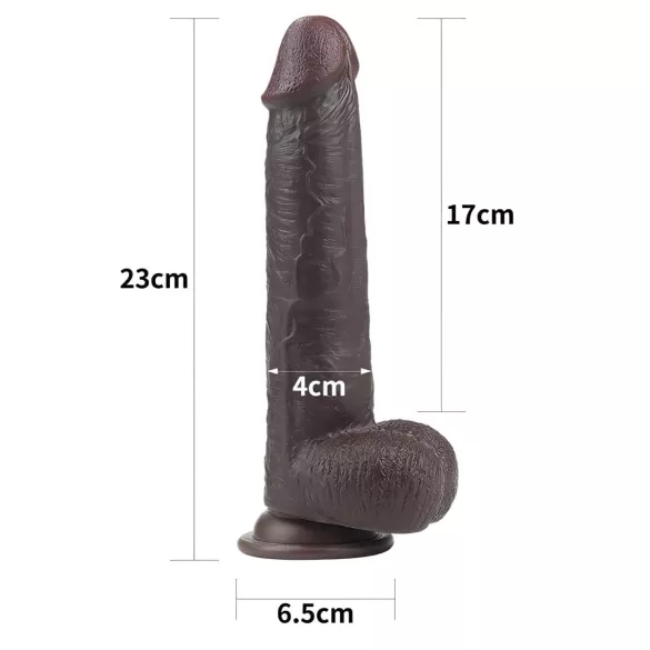 Lovetoy - dildo realistico a doppio strato - 23cm - marrone