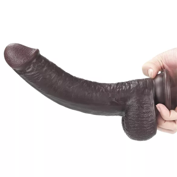 Lovetoy - dildo realistico a doppio strato - 23cm - marrone