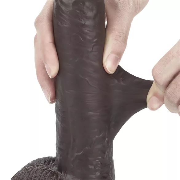Lovetoy - dildo realistico a doppio strato - 23cm - marrone