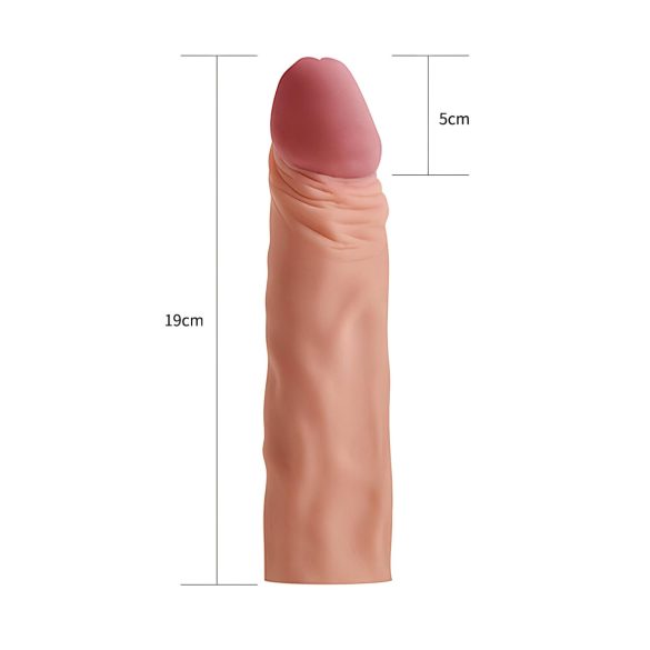 Lovetoy - guaina per pene - estensore realistico 19cm - colore naturale