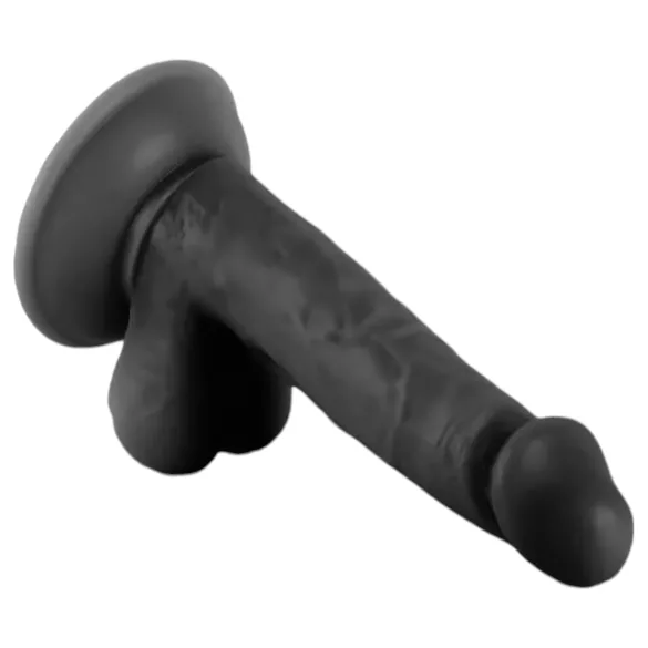 Mr. Rude - dildo realistico con ventosa e testicoli - 17cm - nero
