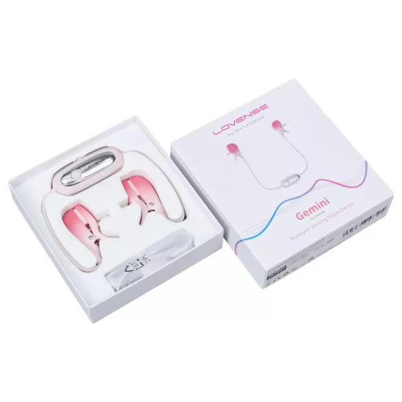 Lovense Gemini - Pinze per capezzoli vibranti controllate da app (rosa)