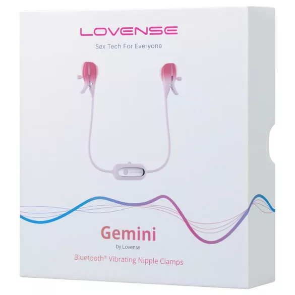 Lovense Gemini - Pinze per capezzoli vibranti controllate da app (rosa)