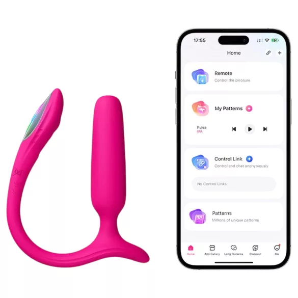 Lovense Lush Anal - Vibratore anale controllato da app con LED - rosa