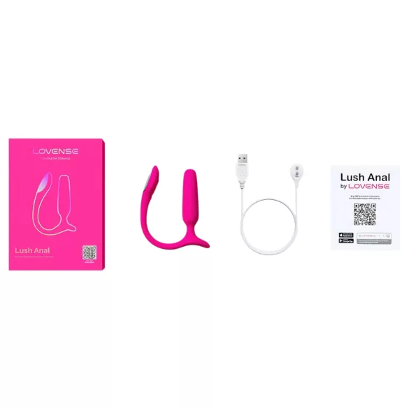 Lovense Lush Anal - Vibratore anale controllato da app con LED - rosa