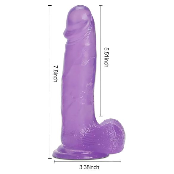 Tracy's Dog Jelly 8 - dildo realistico con testicoli e ventosa - silicone viola
