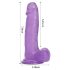 Tracy's Dog Jelly 8 - dildo realistico con testicoli e ventosa - silicone viola