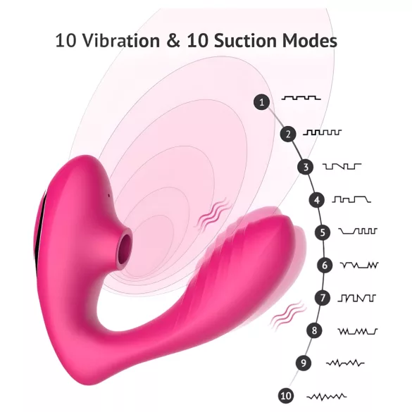 Tracy's Dog 2 - vibratore clitorideo e vaginale 2in1 - silicone rosa