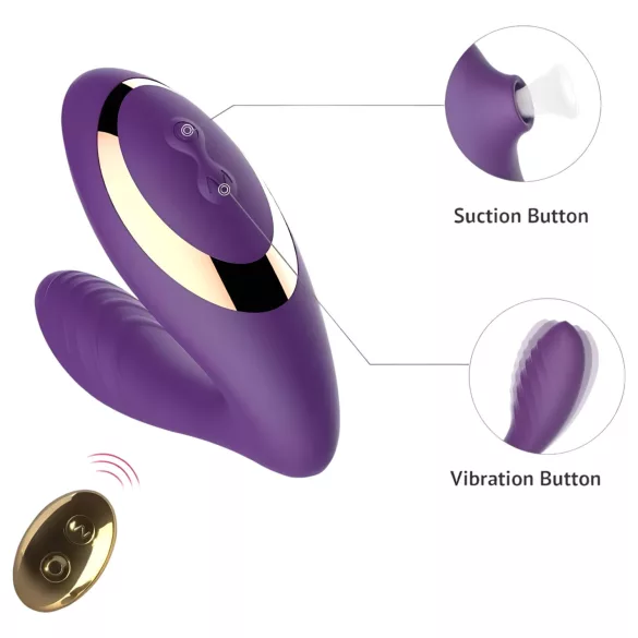 Tracy's Dog 2 - vibratore clitorideo e vaginale 2in1 - silicone viola