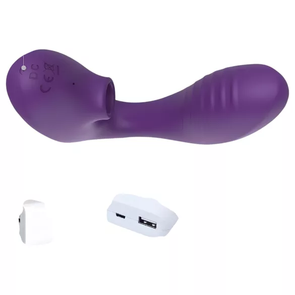 Tracy's Dog 2 - vibratore clitorideo e vaginale 2in1 - silicone viola