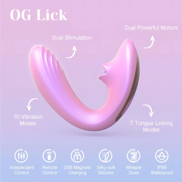 Tracy's Dog OG Lick - vibratore punto G e stimolatore clitorideo (rosa)