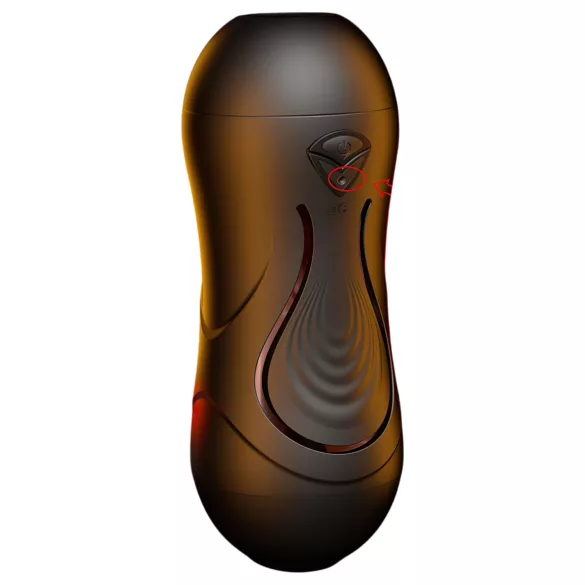 Leopard - masturbatore con bocca e vagina artificiale con vibratore per pene (color carne)