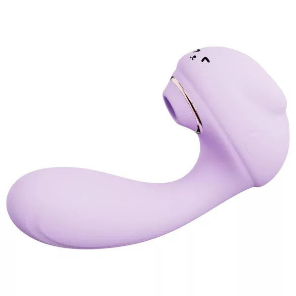 Leopard - vibratore succhiante e vibrante - silicone viola