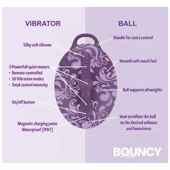 Bouncy Bliss Classic - cuscino gonfiabile con vibratore - viola