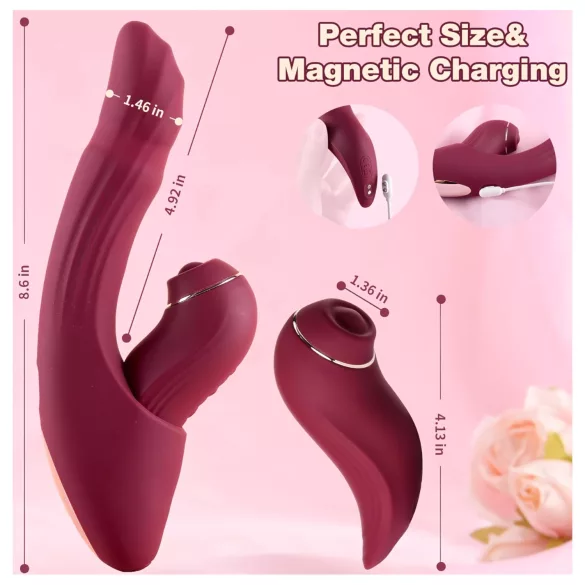 Vibeconnect - Vibratore 2in1 punto G e clitoride - rosso
