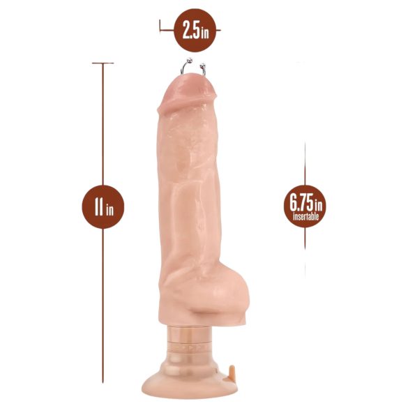 Blush Bad Boy - vibratore con piercing - 33cm - colore naturale