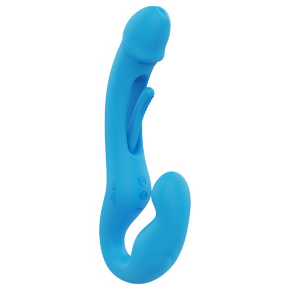 Honey Play Box Harmony Duo - vibratore indossabile con lingua - silicone blu